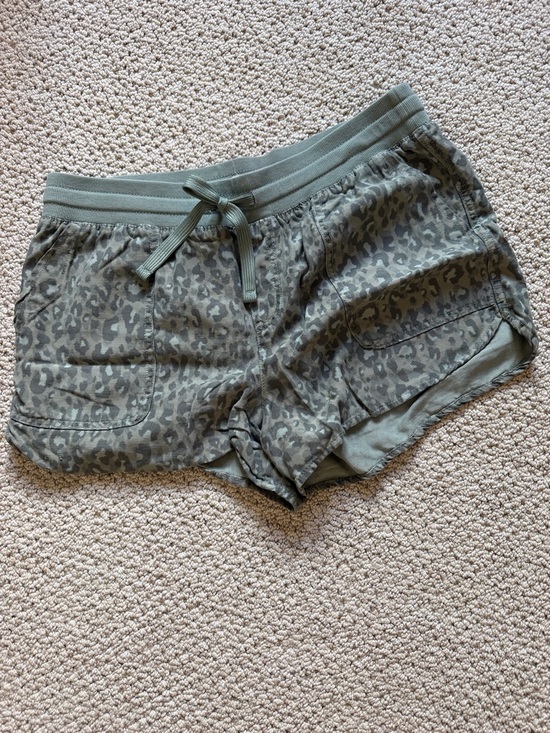 Maurices Pants - Olive Leopard Print Lounge Shorts. Med